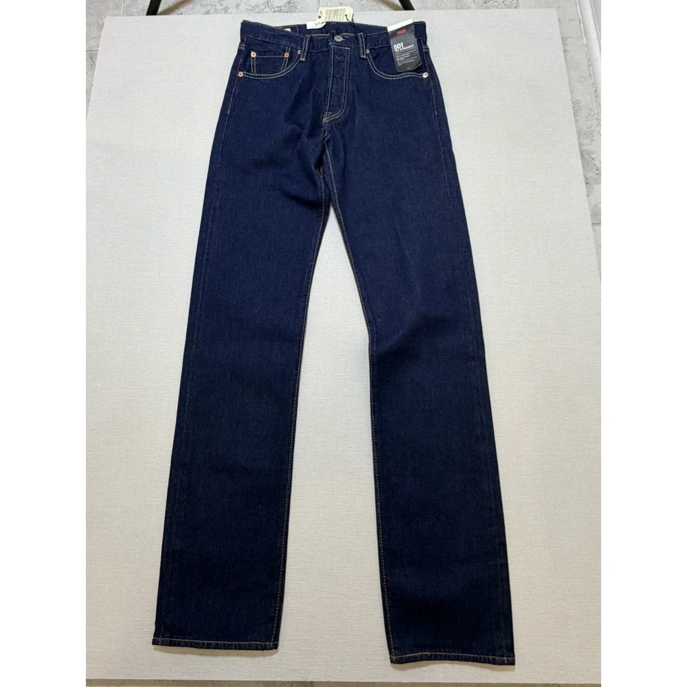 Levi's Premium 501 '93 Straight Dark Wash Stretch Jeans Men's 29x34 Button Fly